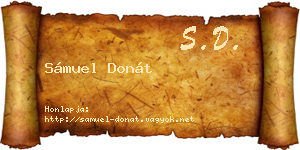 Sámuel Donát névjegykártya